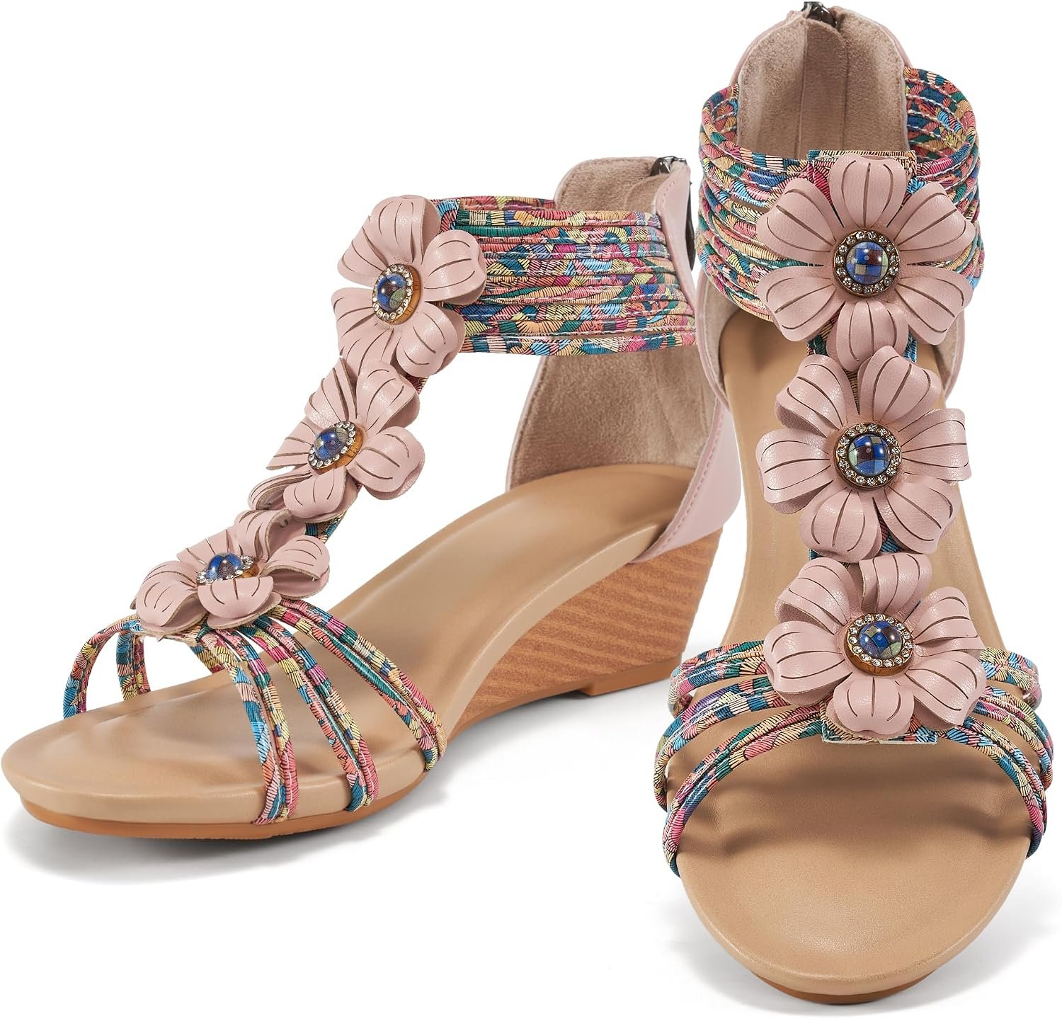 FUDYNMALC Womens Sandals Wedge Shoes: All-Day Comfort Dressy Wedges 2026