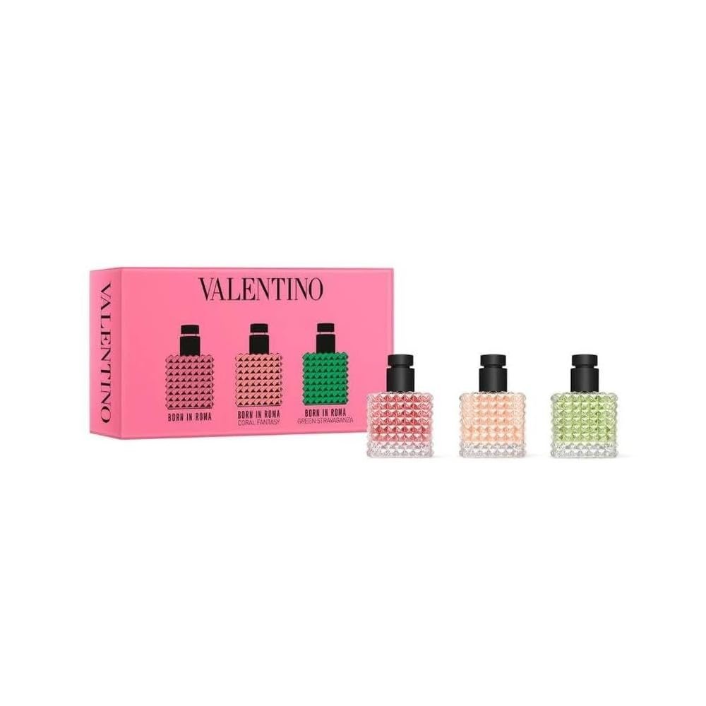 Valentino Perfume Mini Gift Set for Women: Born in Roma Donna Trio Discovery Set – Includes Born in Roma Donna, Coral Fantasy, Green Stravaganza 0.2 fl oz Each