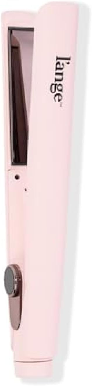 L’ANGE HAIR Le Titane Titanium Flat Iron | Hair Straightener with Curved Edges for Versatile Styling | Dual Voltage Flat Iron with Infrared Heat & Adjustable Temperature | 1″ Blush