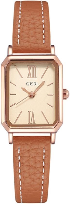 TOOCAT Women Wrist Watch Mini Ultra-Thin Elegant Simple Square Quartz Watches with Leather Strap 30M Waterproof Analog Watches for Females Students Ladies