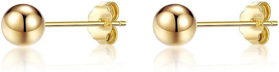 ToHeart 14k Gold Stud Earrings Women Hypoallergenic Flat Back Stud Earrings