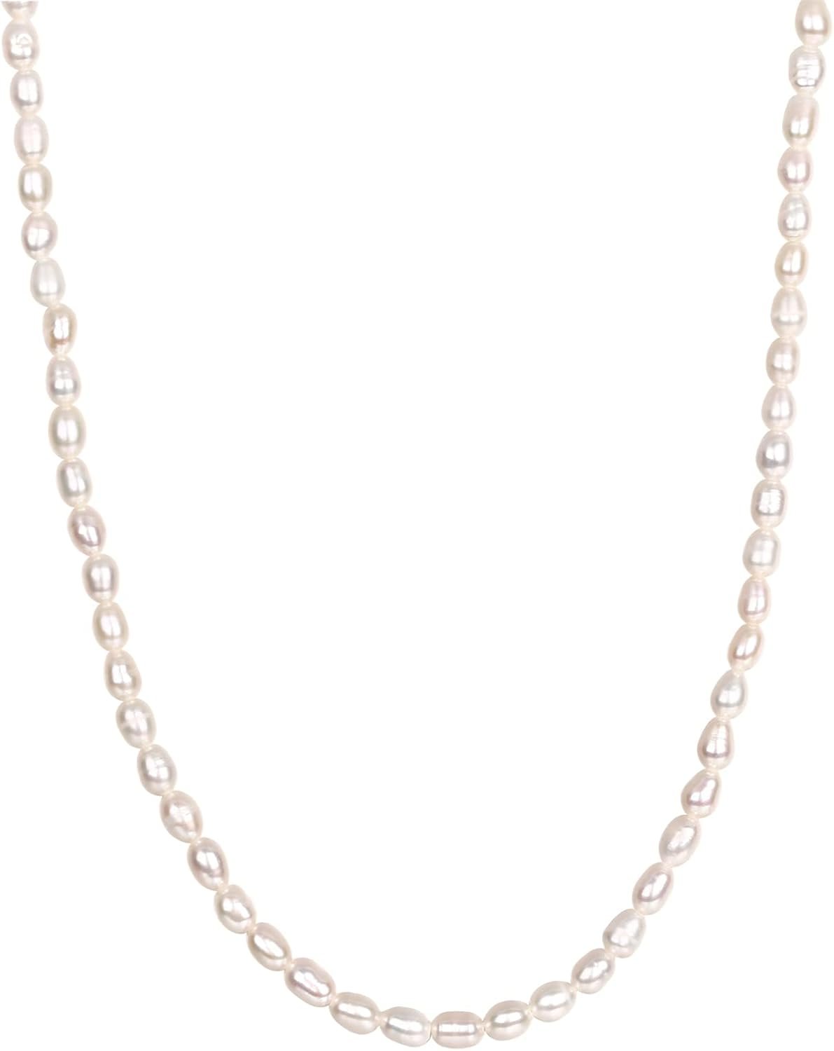 PAVOI 14K-18K Gold Plated Dainty Pearl Necklaces for Women, Beaded Choker