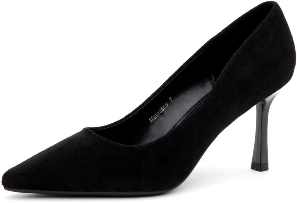 Herstyle 3 Inch High Heels Pumps for Women Closed Toe Pointed Toe Stiletto Dressy Heeled Shoes for Work Office Wedding Party