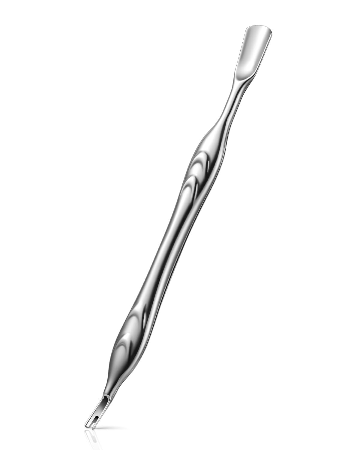 FERYES Cuticle Pusher with Fork, 2-in-1 Cuticle Trimmer Nail Care Tool, Stainless Steel Cuticle Remover Tool for Manicures and Pedicures – Silver
