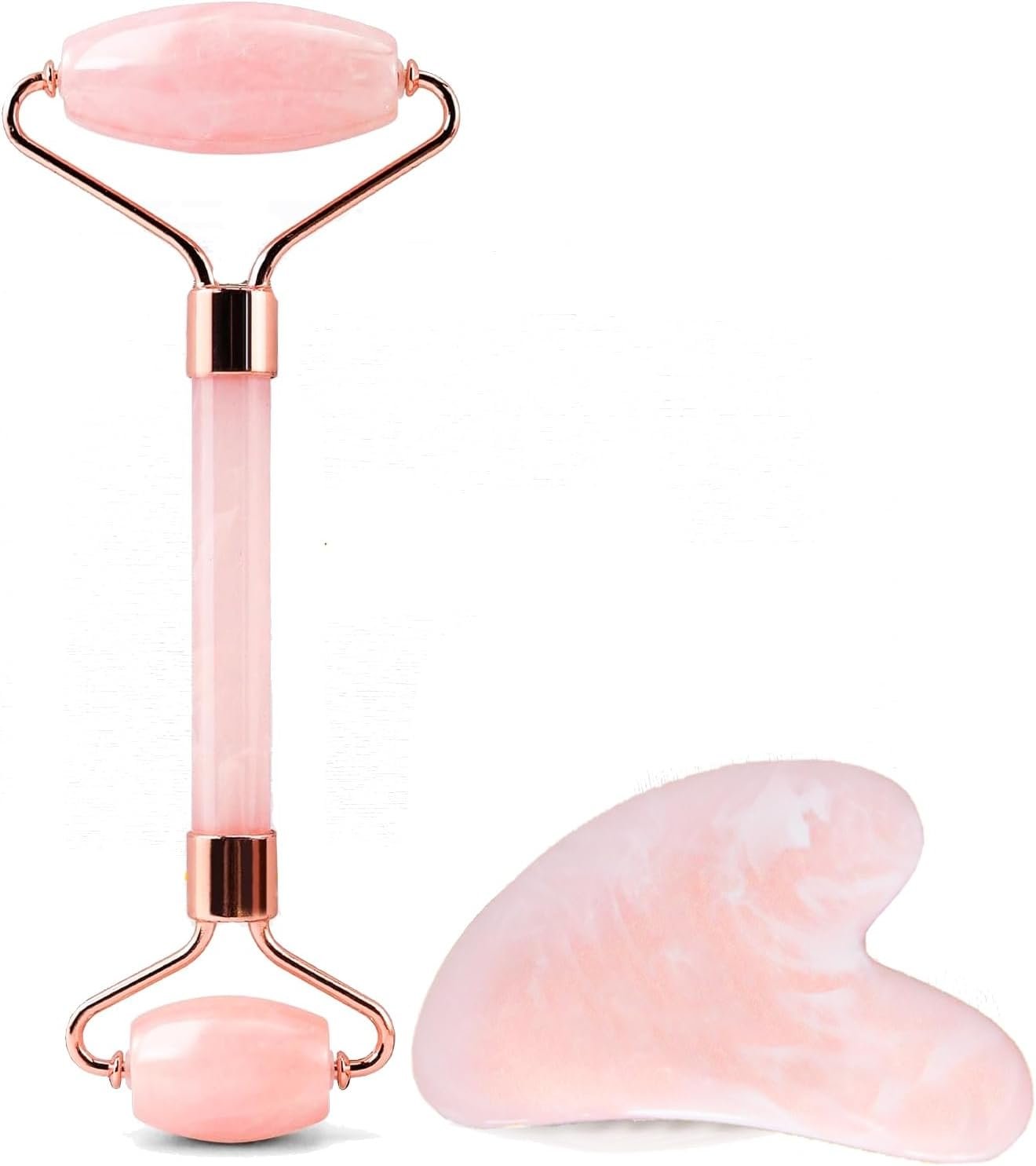 Gua Sha Facial Massage Tool and Roller Set,Face Depuffing