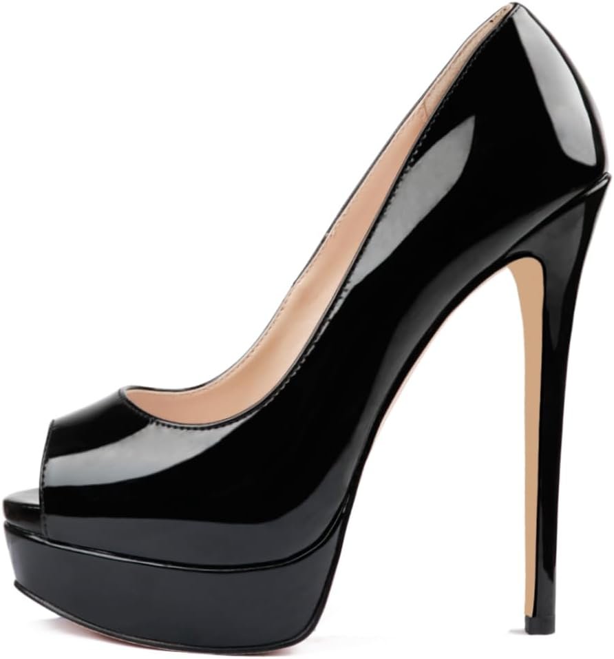 MERUMOTE Women’s Platform Stiletto Heels Shoes Peep Toe Pumps 6 inch Heels for Dress Wedding Party