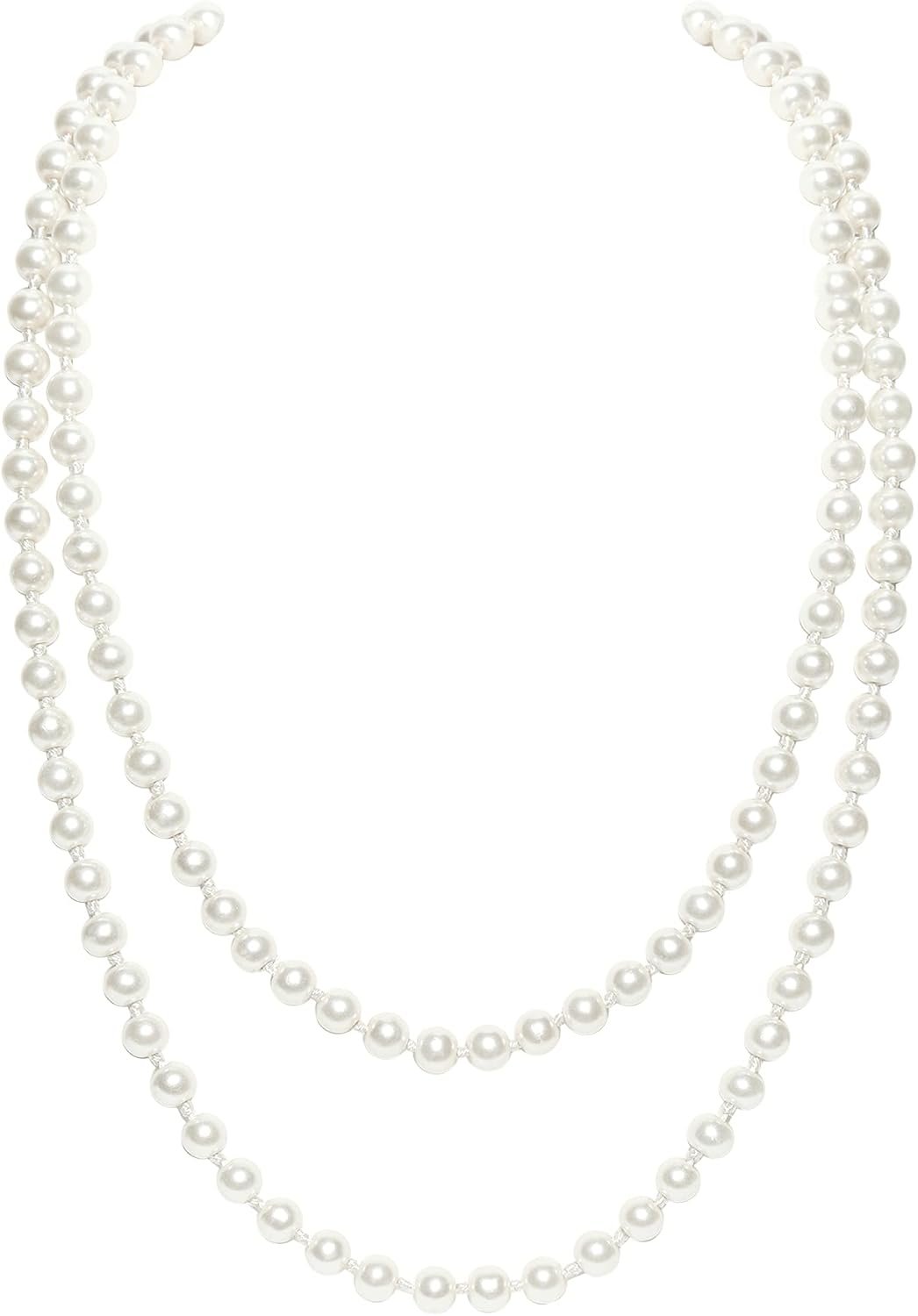 BABEYOND Long Pearl Necklace for Women 59 Inch Faux Pearl 1920s Gatsby