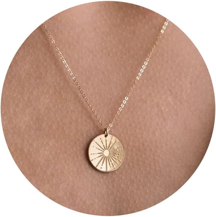 VRIUA Gold Necklace for Women, 14K Gold Plated Dainty Charm Necklace