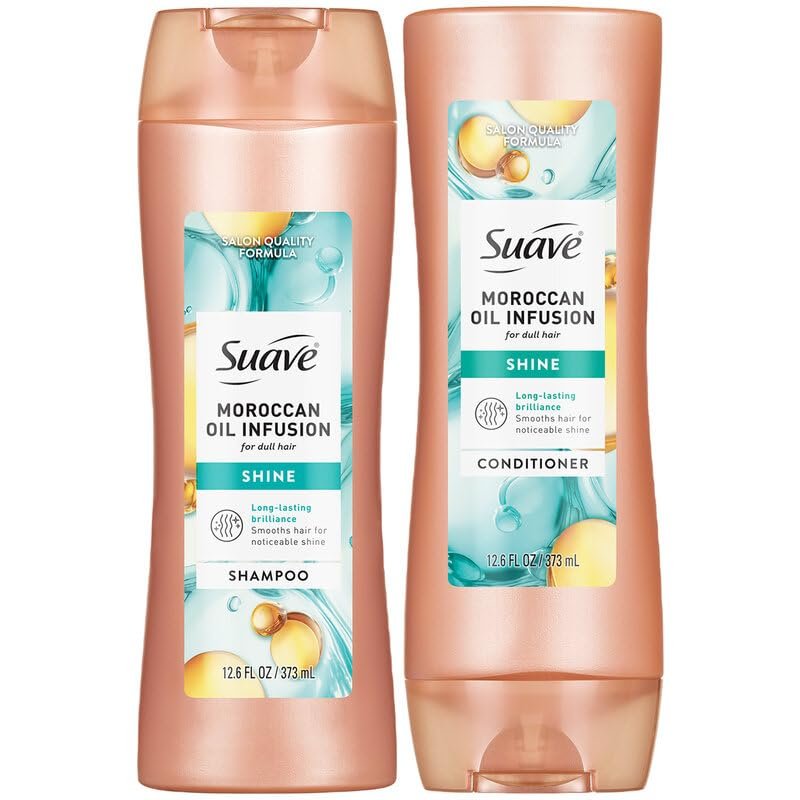 Suave Moroccan Oil Infusion Shampoo and Conditioner Set, 12.6 Oz Ea