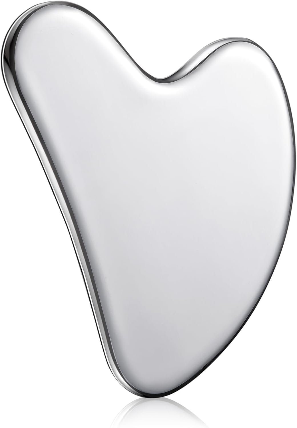 Nuanchu 304 Stainless Steel Gua Sha Facial Tool Silver | Metal Gua Sha for Lymphatic Drainage Guasha Face Sculpting Double Chin Reduce with Pouch Self Care Gift