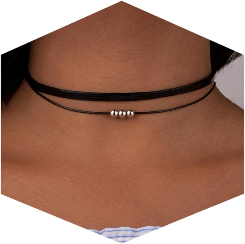 Fesciory Black Necklace for Women, Adjustable Daily Goth Jewelry Gift