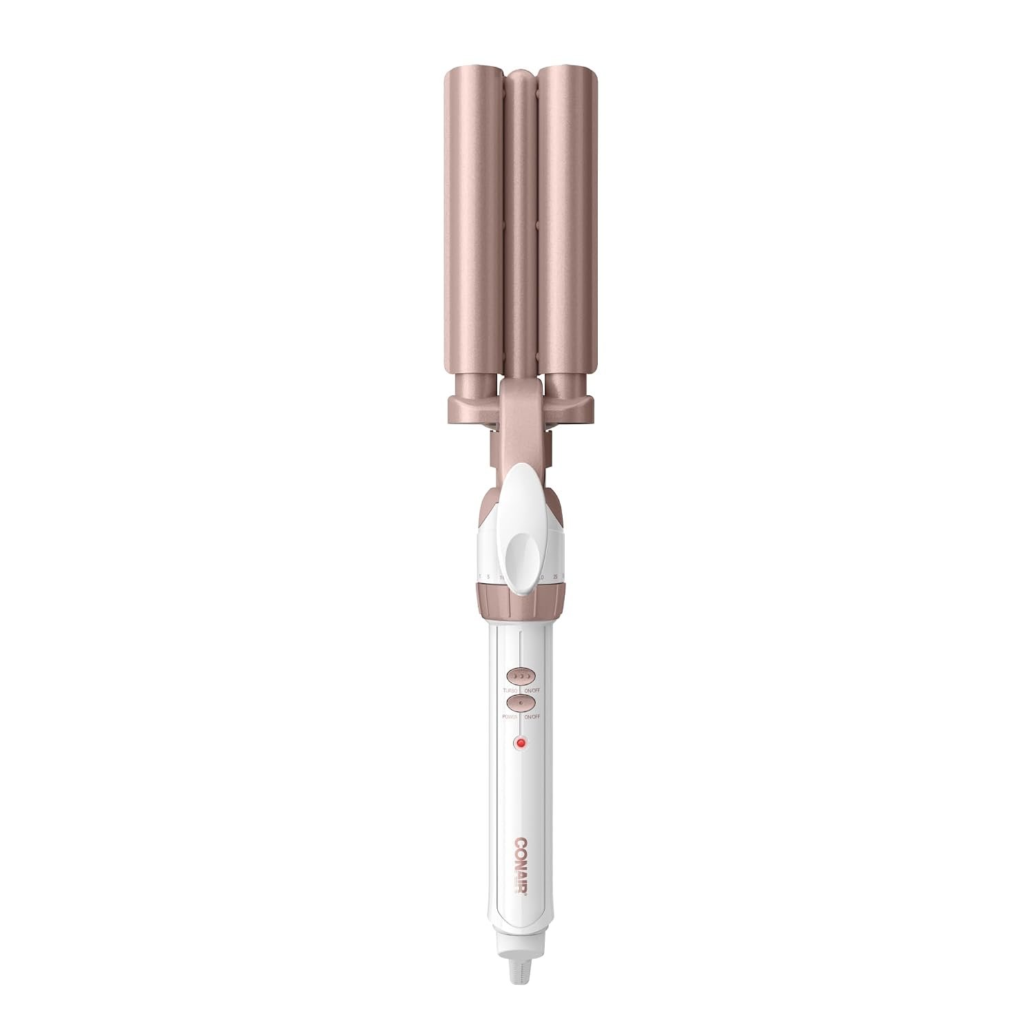 Conair Curling Iron & Waver Hair Tool, Triple Barrel, White/Rose Gold