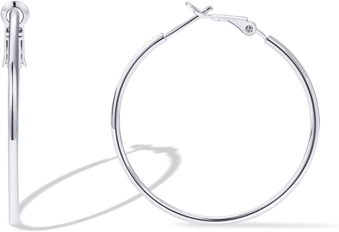 PAVOI Gold Hoop Earrings for Women, 14K Gold Plated Paddle-Back Hoops