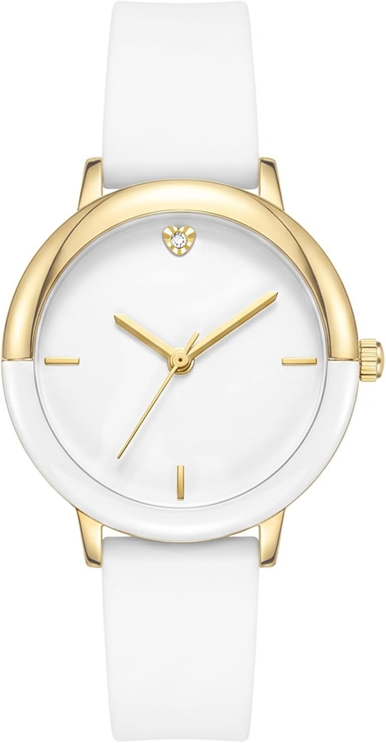 Letoff Women’s Watch White&Black Silicone Strap, Minimalist Design, Lightweight Fashion Statement Timepiece Water Resistant 100ft