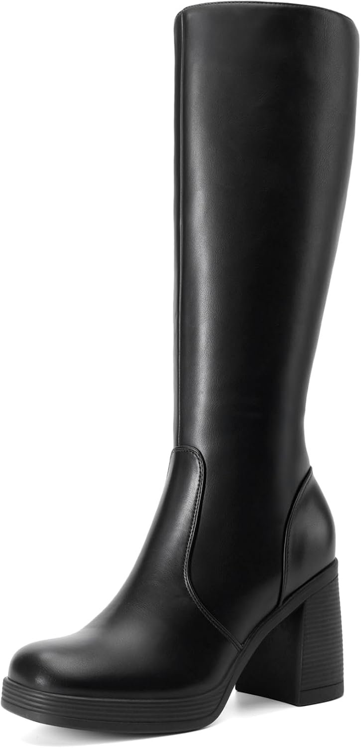 DREAM PAIRS Women’s Knee High Platform Heel Boots