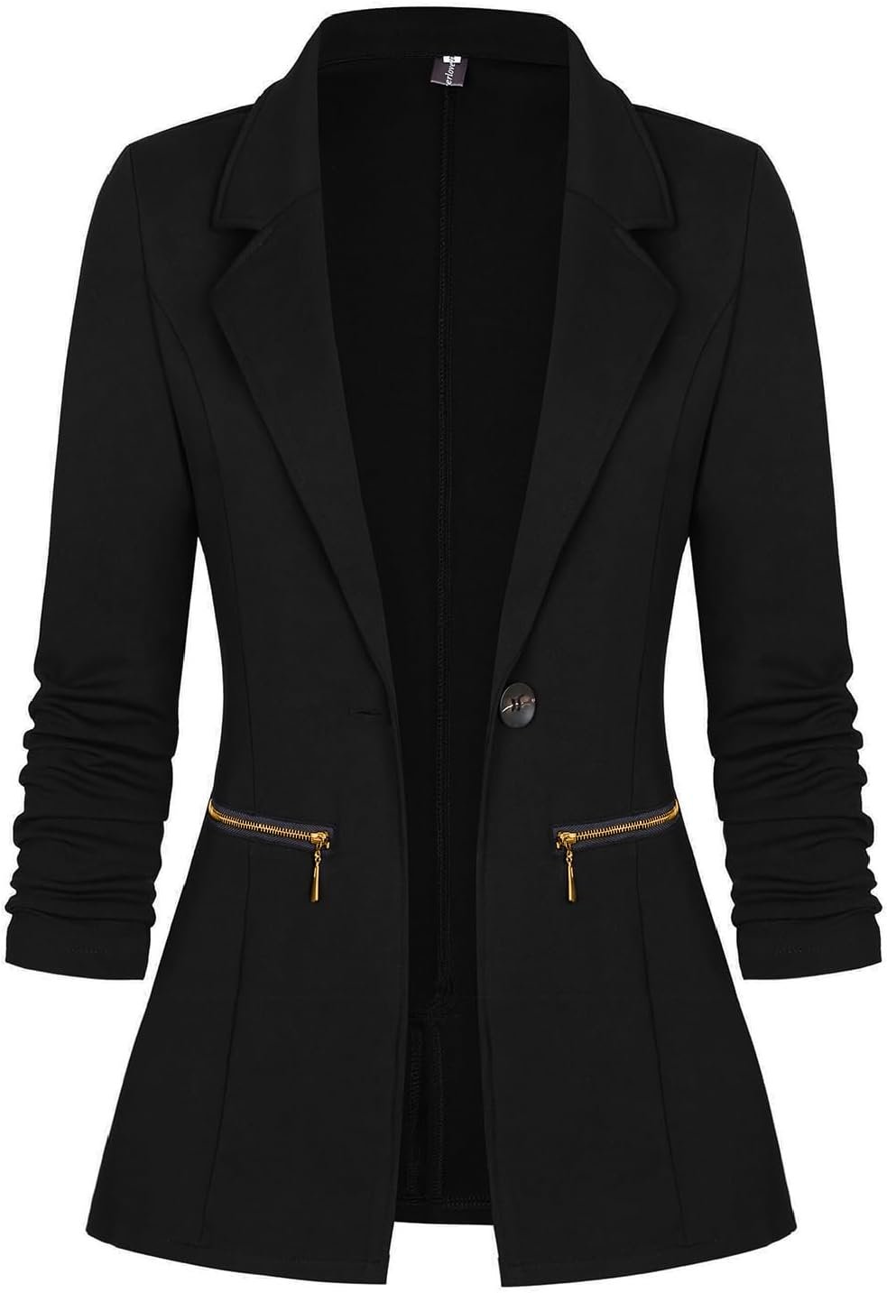 Genhoo Womens Casual Blazer Stretch Long Sleeve Work Office Suit Jacket