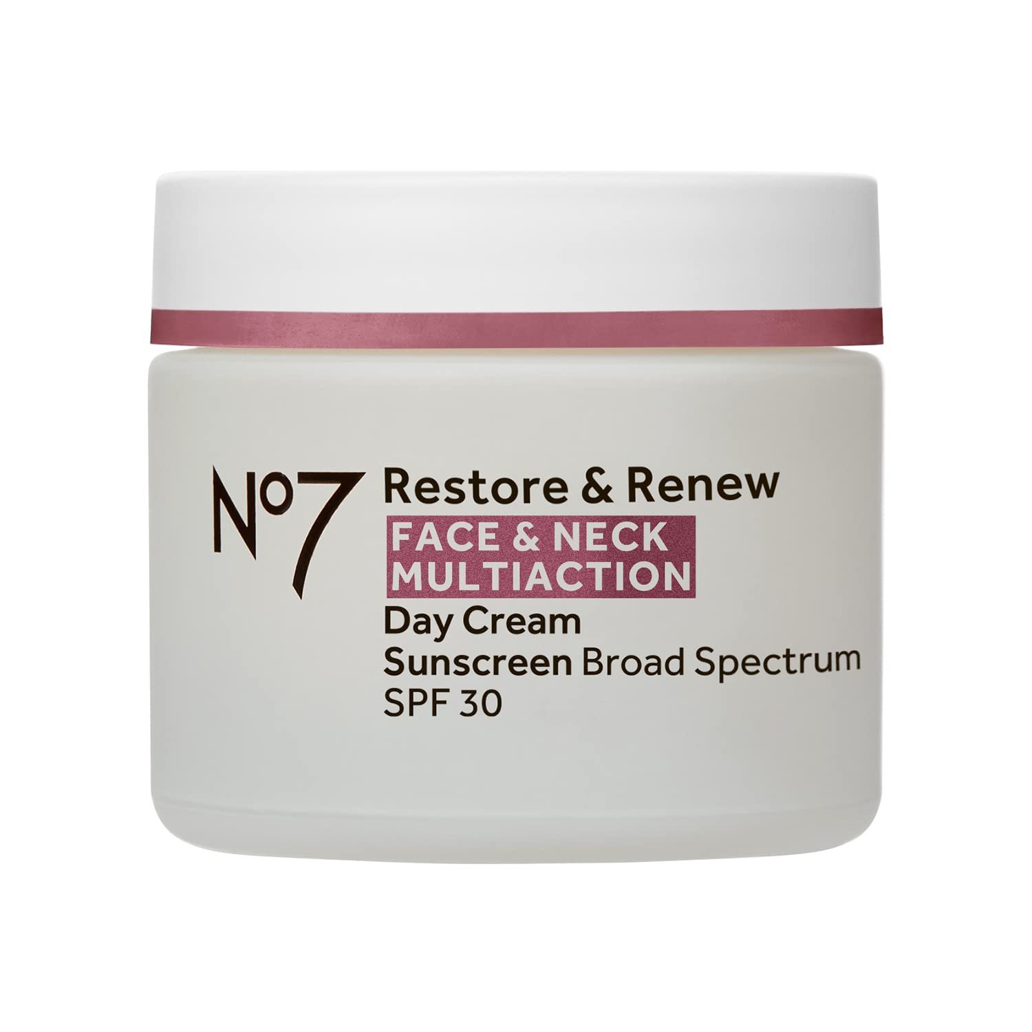 No7 Restore & Renew Multi Action Face & Neck Cream – Anti Aging Face Moisturizer with SPF 30 – Helps to Firm & Hydrate Crepey Skin – Formulated with Hyaluronic Acid, Peptides & Ceramides (1.69 Oz)