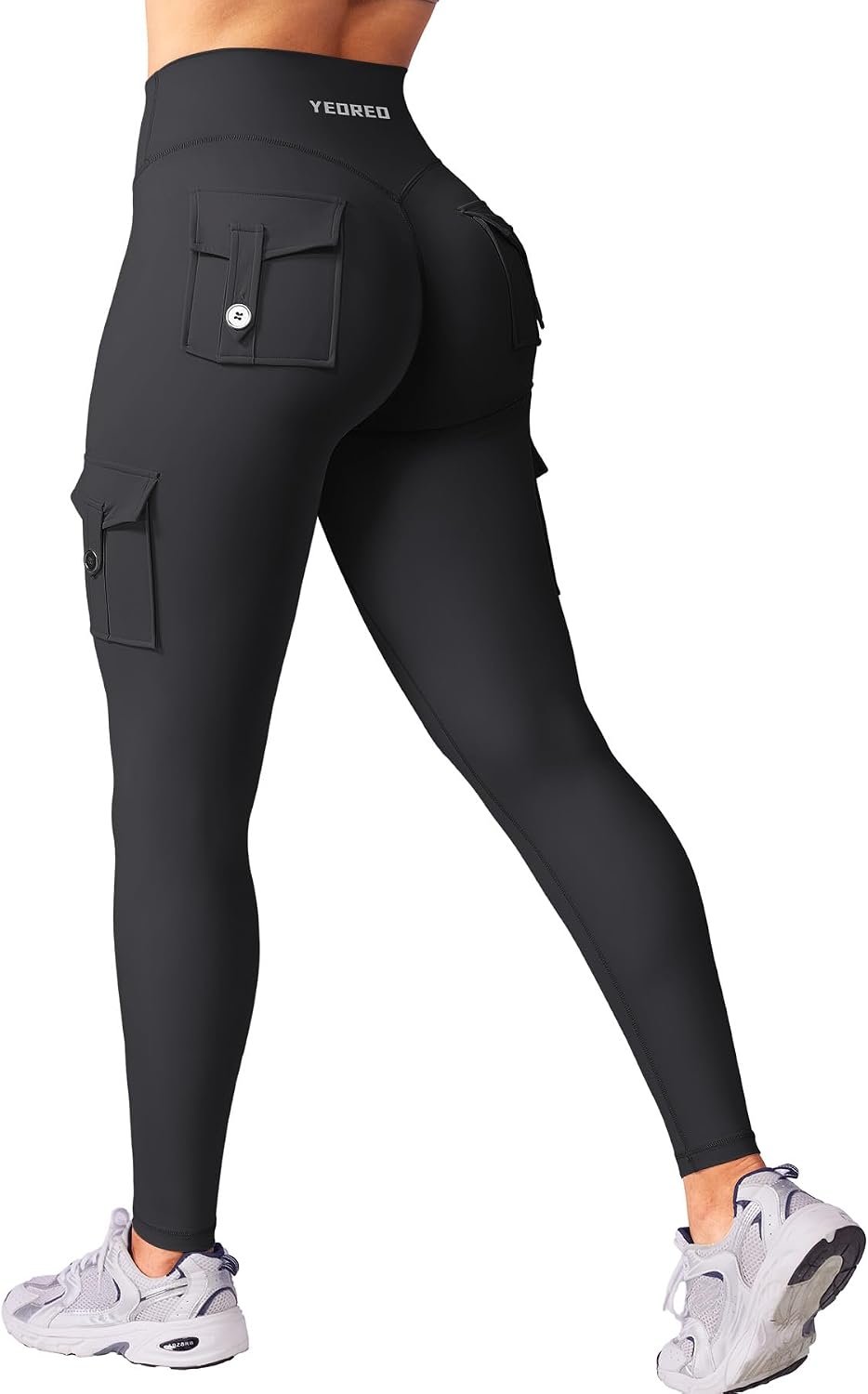 YEOREO CoreFlex Women Workout Cargo Leggings | Hidden Scrunch, Butt Lifting, Gym, Yoga Pants, 25″/28″
