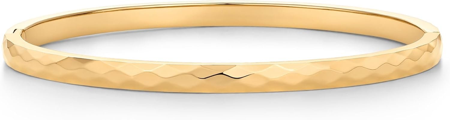 PAVOI Waterproof Bangle Bracelets for Women, 14K Gold Plated Bangle Stack