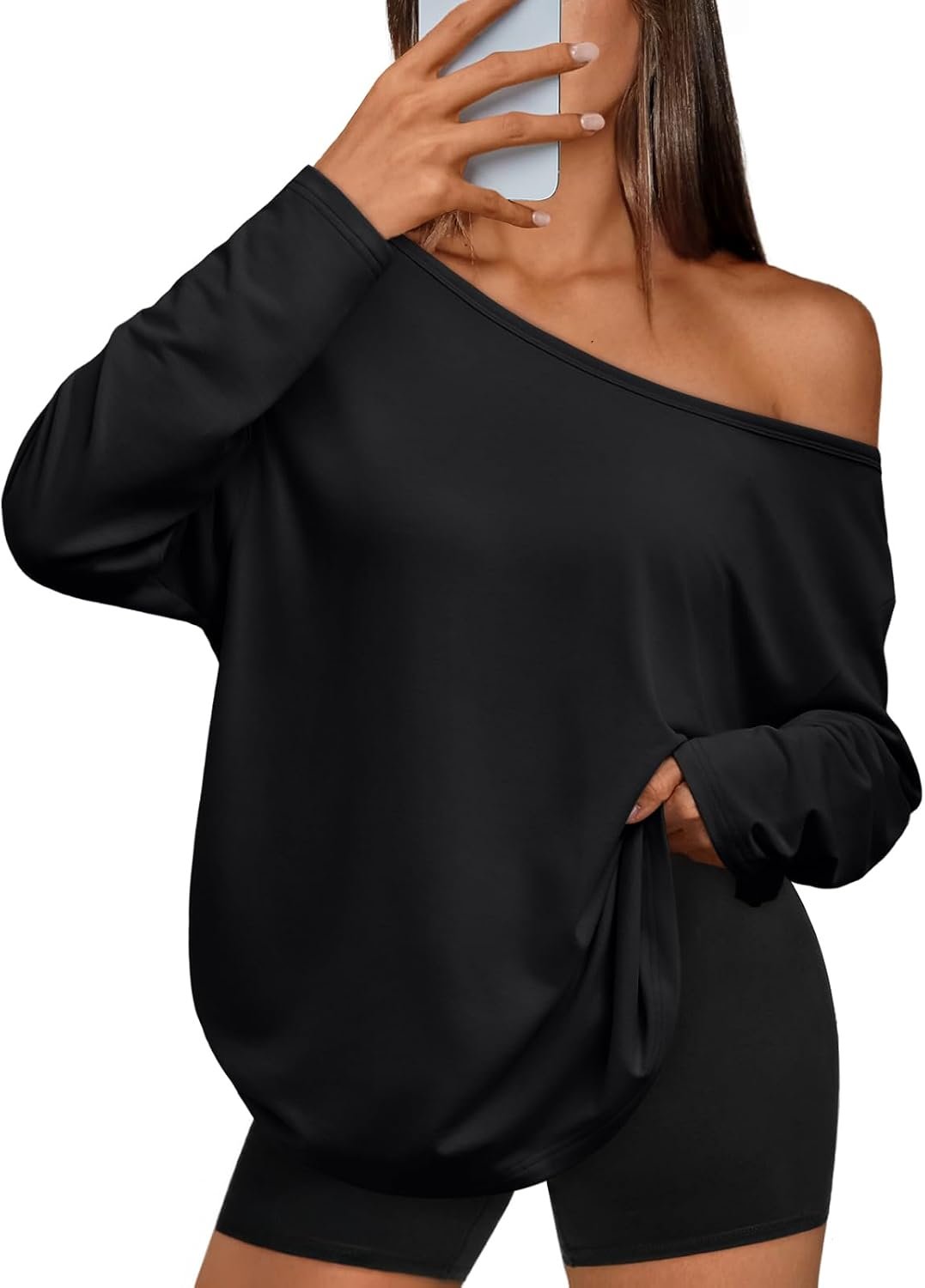 Trendy Queen Womens Off The Shoulder Oversized Tops
