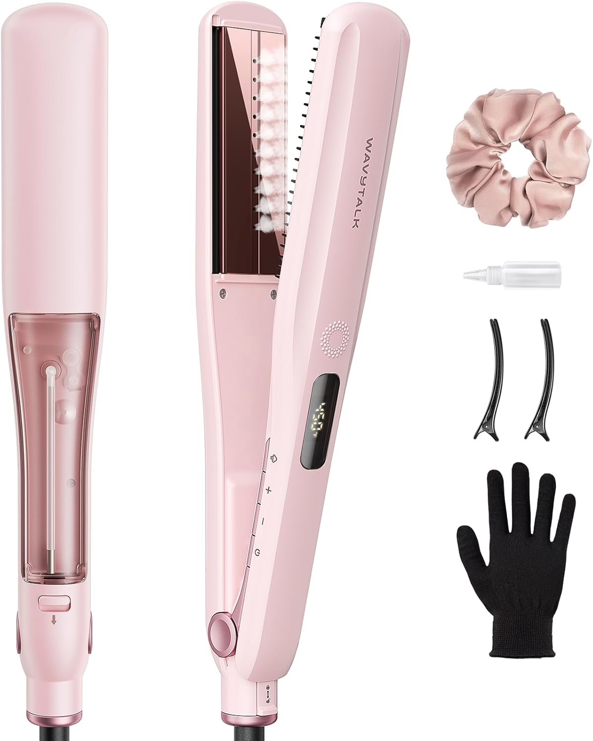 Wavytalk Steam Hair Straightener Steam Sesh for Less Heat Damage, Flat Iron