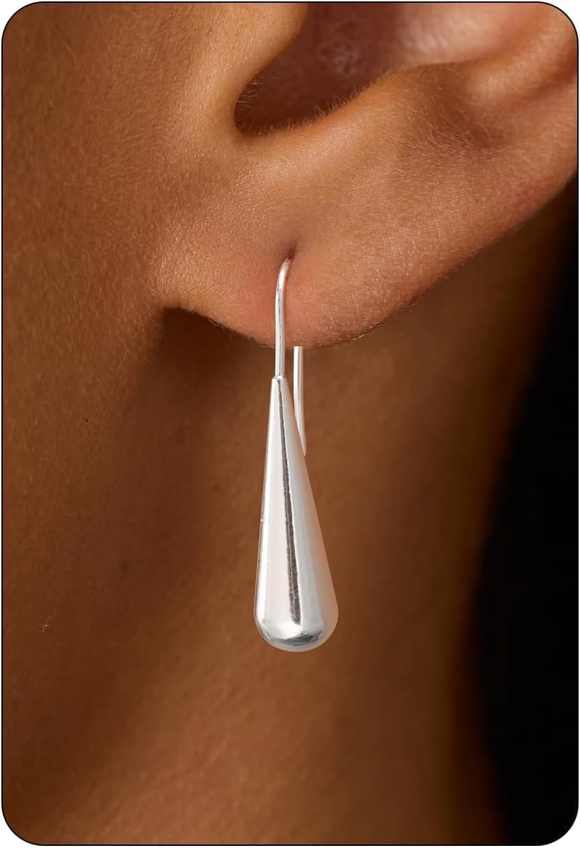 LLWOM Earrings for Women – 14K Gold Plated Teardrop CZ Dangle Earrings