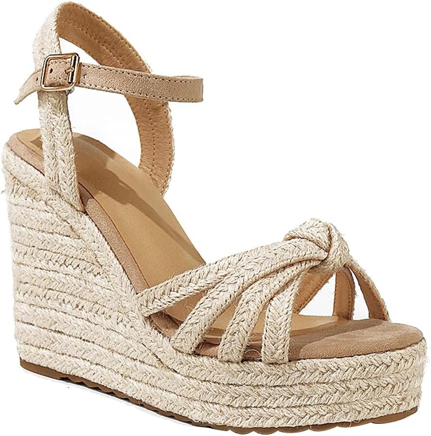 mikarka Wedge Heels Sandals for Women: Open Toe Platform Espadrilles Wedges