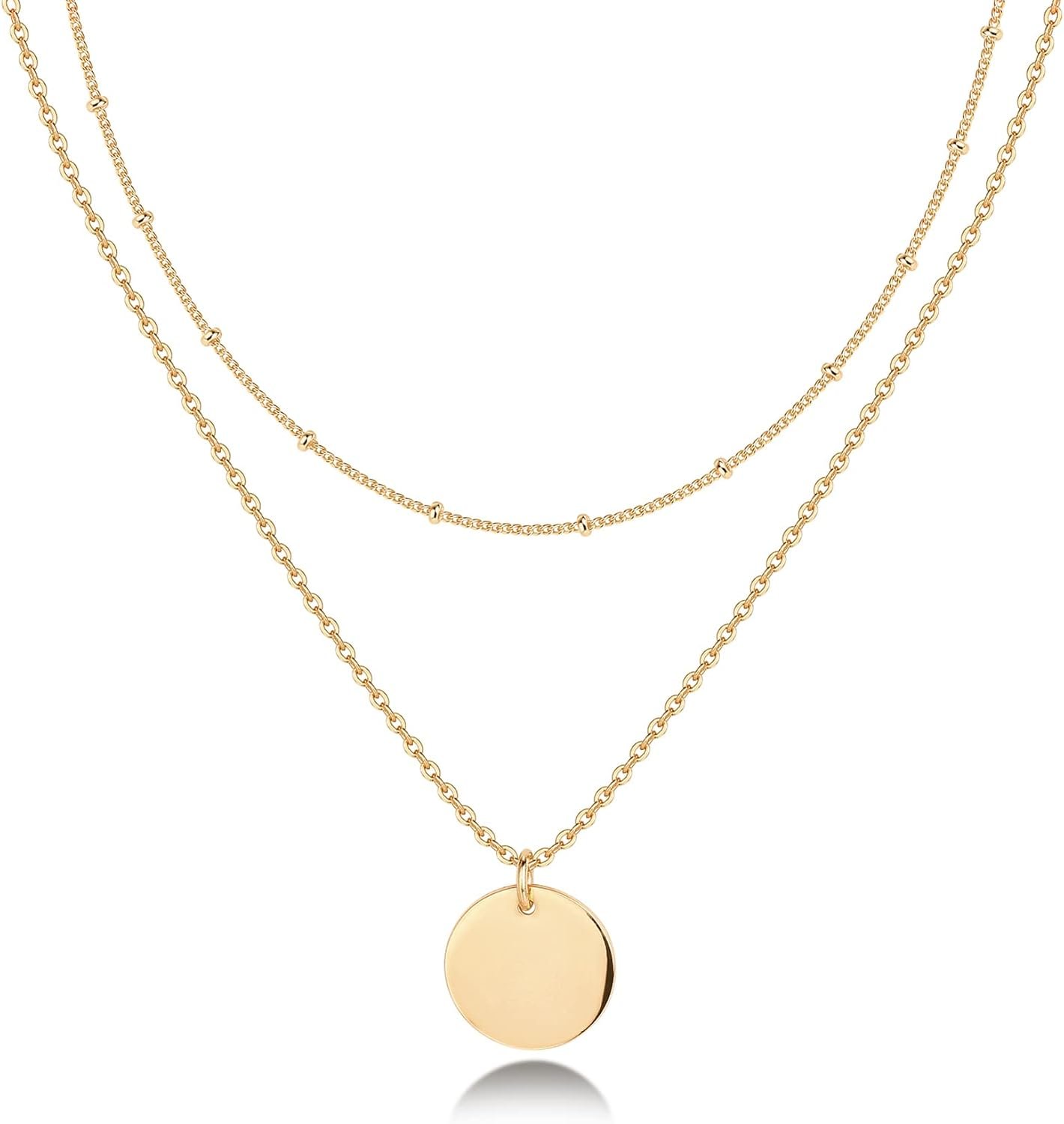 PAVOI 14K Gold Plated Layering Necklaces for Women, Cute Motif Pendants