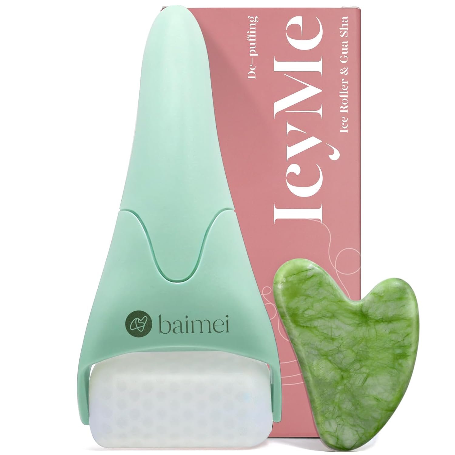 BAIMEI IcyMe Ice Roller and Gua Sha Facial Tools Reduces Puffiness