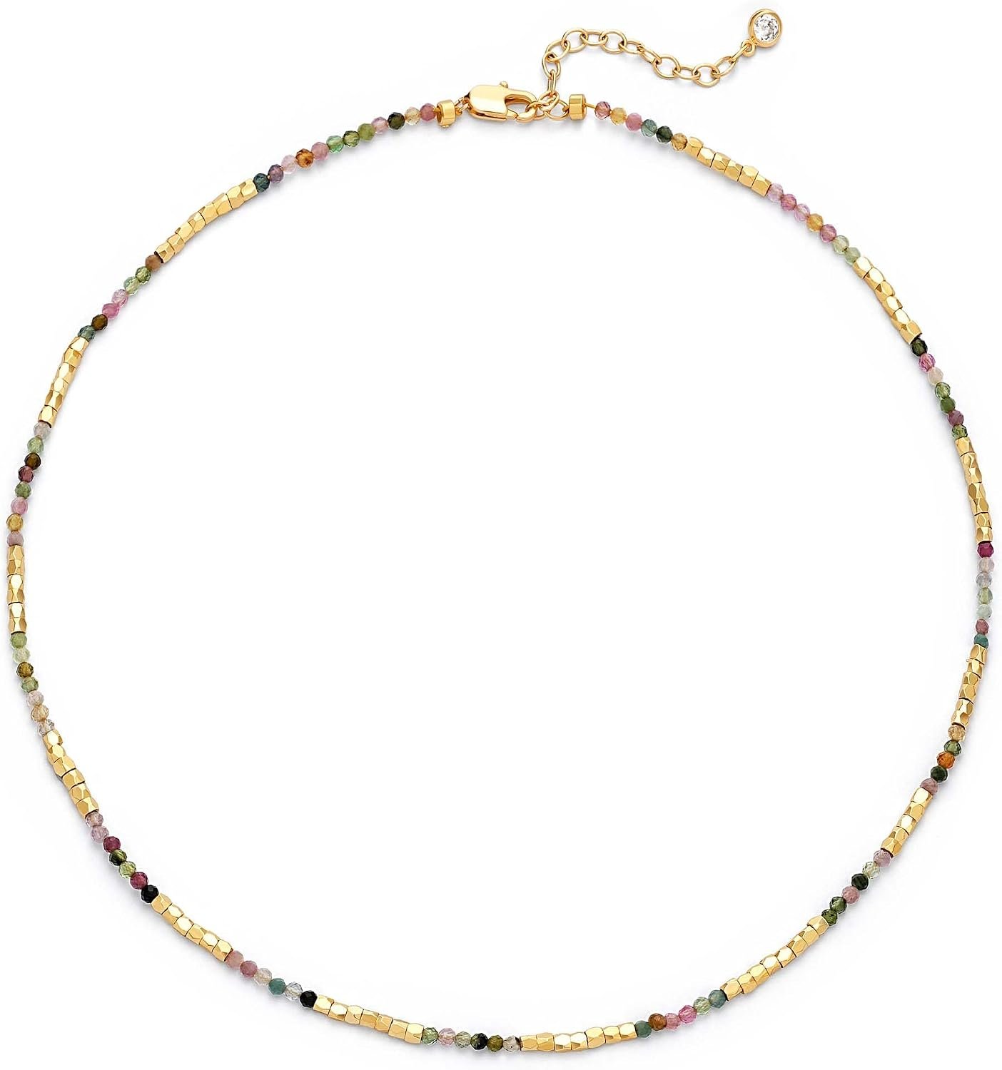 MTMY Beaded Gemstone Choker Necklace for Women