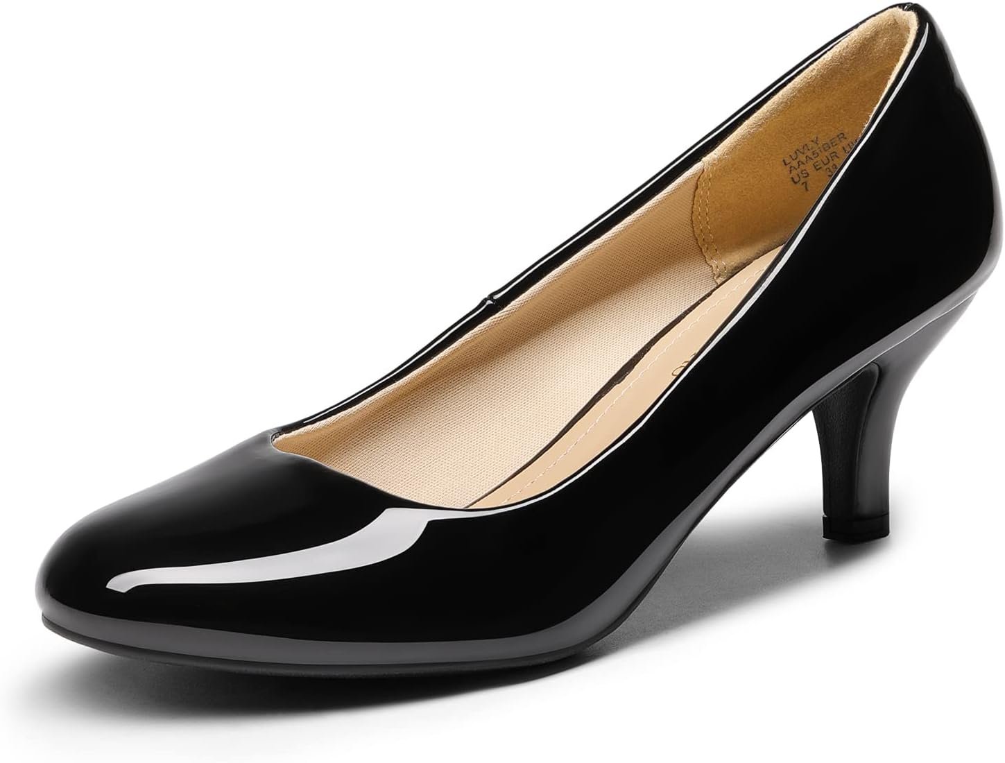 DREAM PAIRS Women’s Comfortable Kitten Heels Pumps | 2.5″ Heel, Classic Round Toe, Slip-on, Comfortable Latex Insole, Durable Slip-resistant Outsole