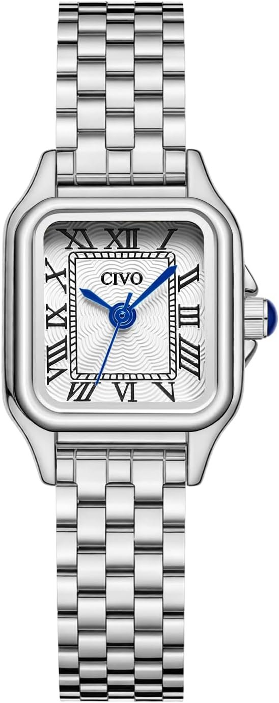 CIVO Gold Watches for Women Vintage: Small Wrist Bracelet Watch Roman Dial | Dainty Luxury Square Ladies Watch, Stainless Steel, Waterproof, Gifts for Wife Mother on Anniversary Wedding Birthday
