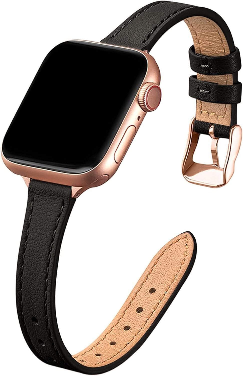 STIROLL Slim Leather Band Compatible with Apple Watch Bands for Women