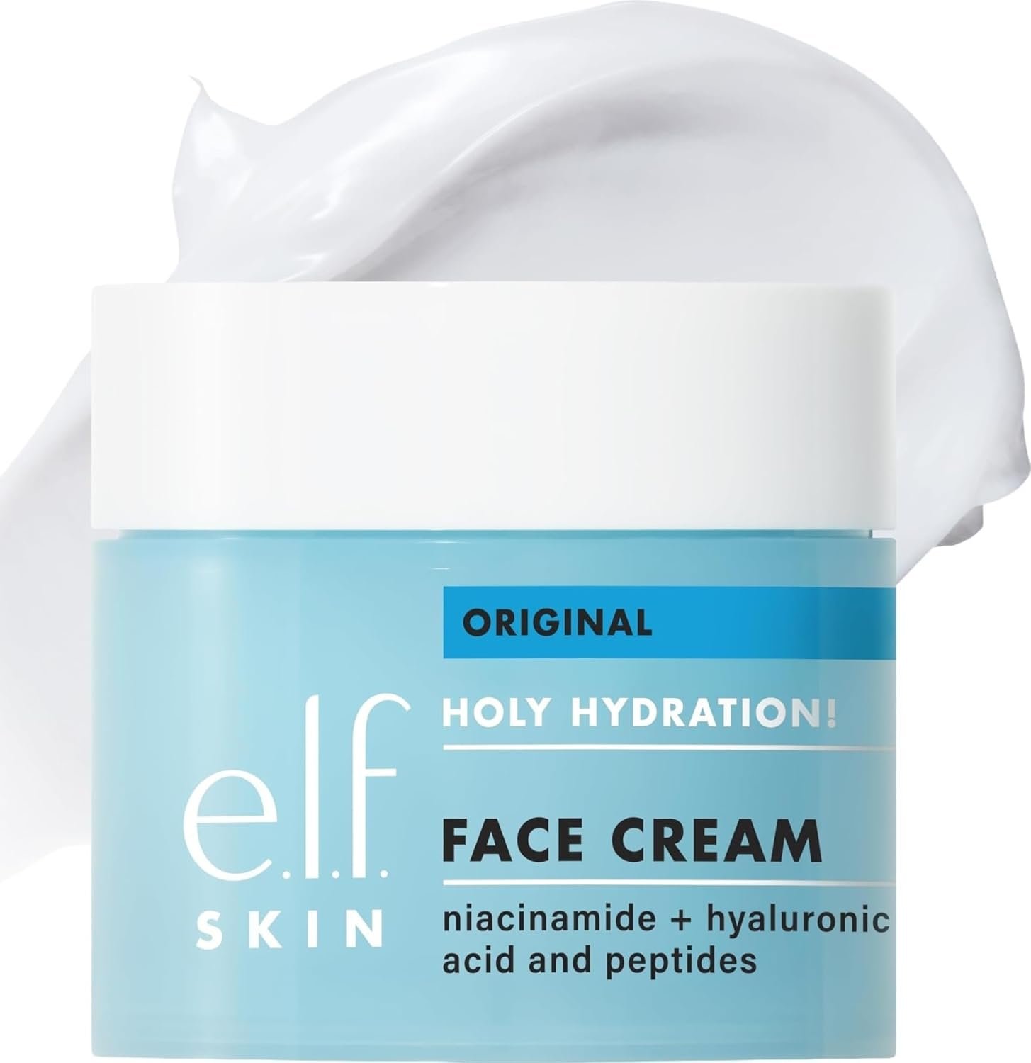 e.l.f. SKIN Holy Hydration! Face Cream with Hyaluronic Acid, Niacinamide & Peptides, Nourishing & Plumping Moisturizer, Vegan & Cruelty-Free