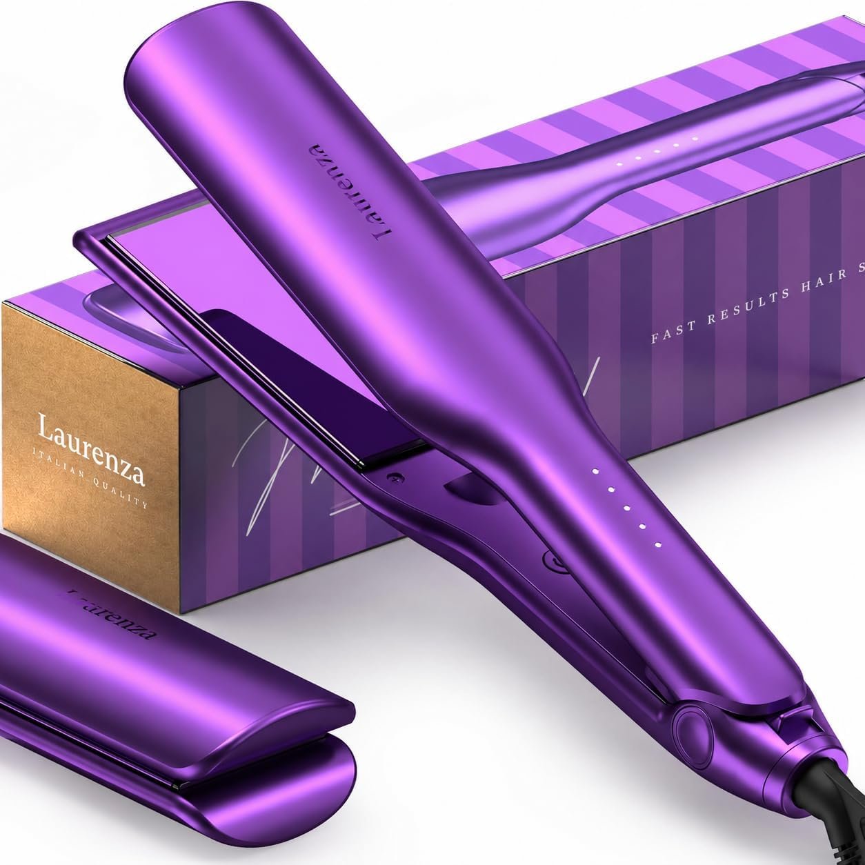 2-Inch Wide Flat Iron Hair Straightener and Curler with 20M Anions
