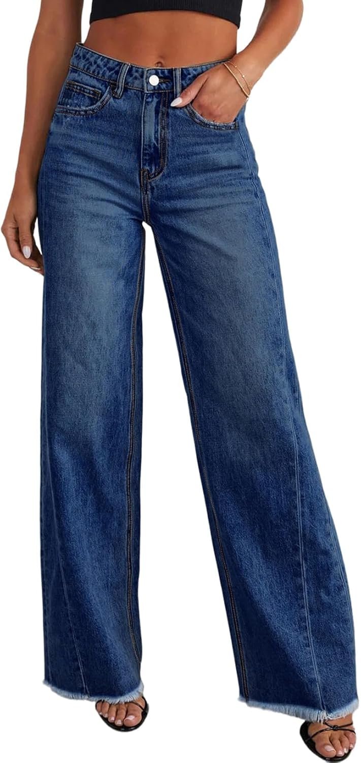 Sidefeel Women’s Wide Leg Jeans High Waisted Stretchy Denim Pants