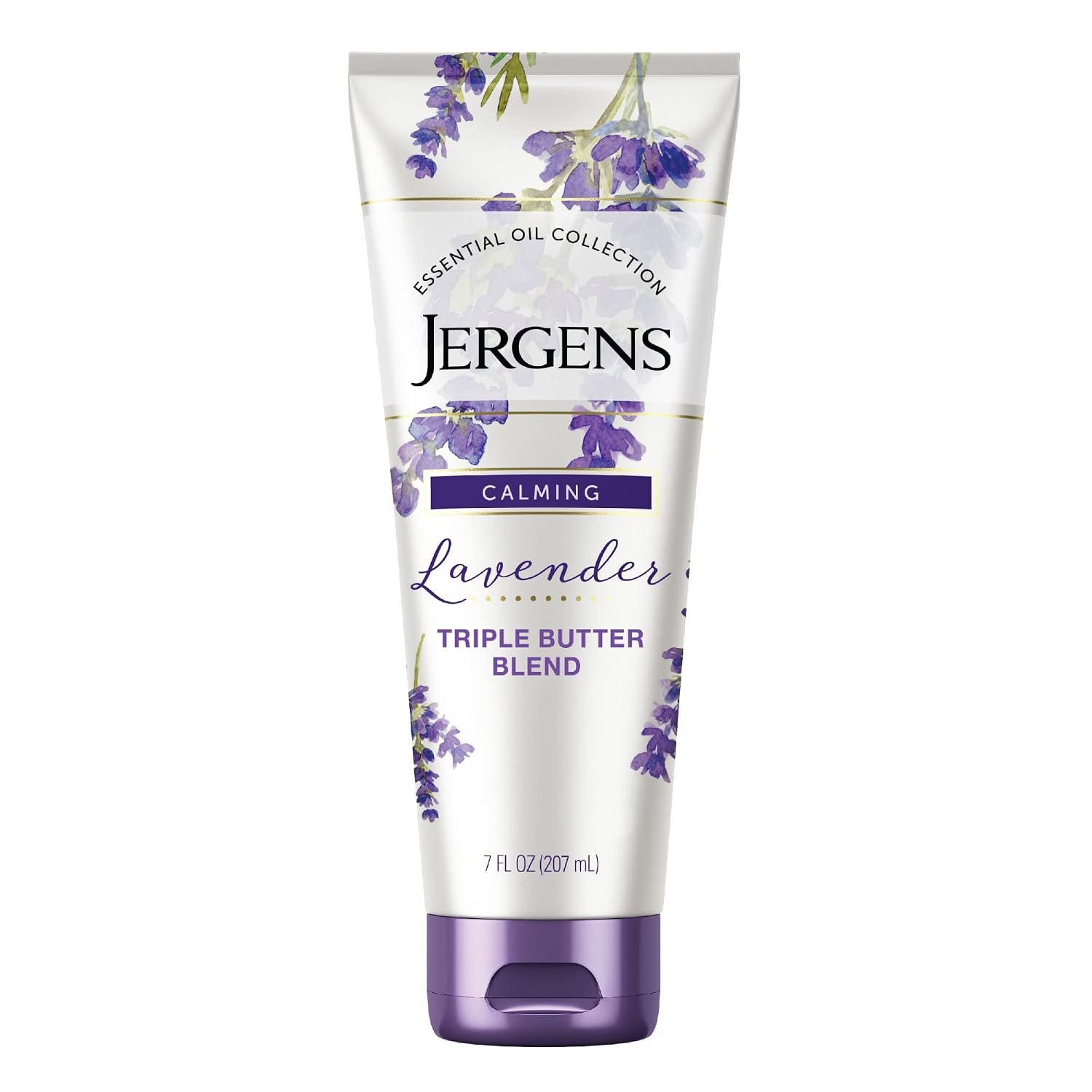Jergens Lavender Hand & Body Lotion For Dry Skin, 7 fl oz | Essential Oils, Body Butter Formula, Refreshes Skin, Softens Rough Areas, For Women & Men