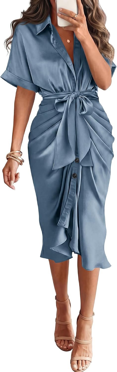 BTFBM Maxi Dresses for Women Business Casual Outfits