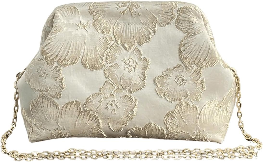 OYOANGLE Women’s Clutch Wedding Guest Purse Bridal Floral Evening Handbags