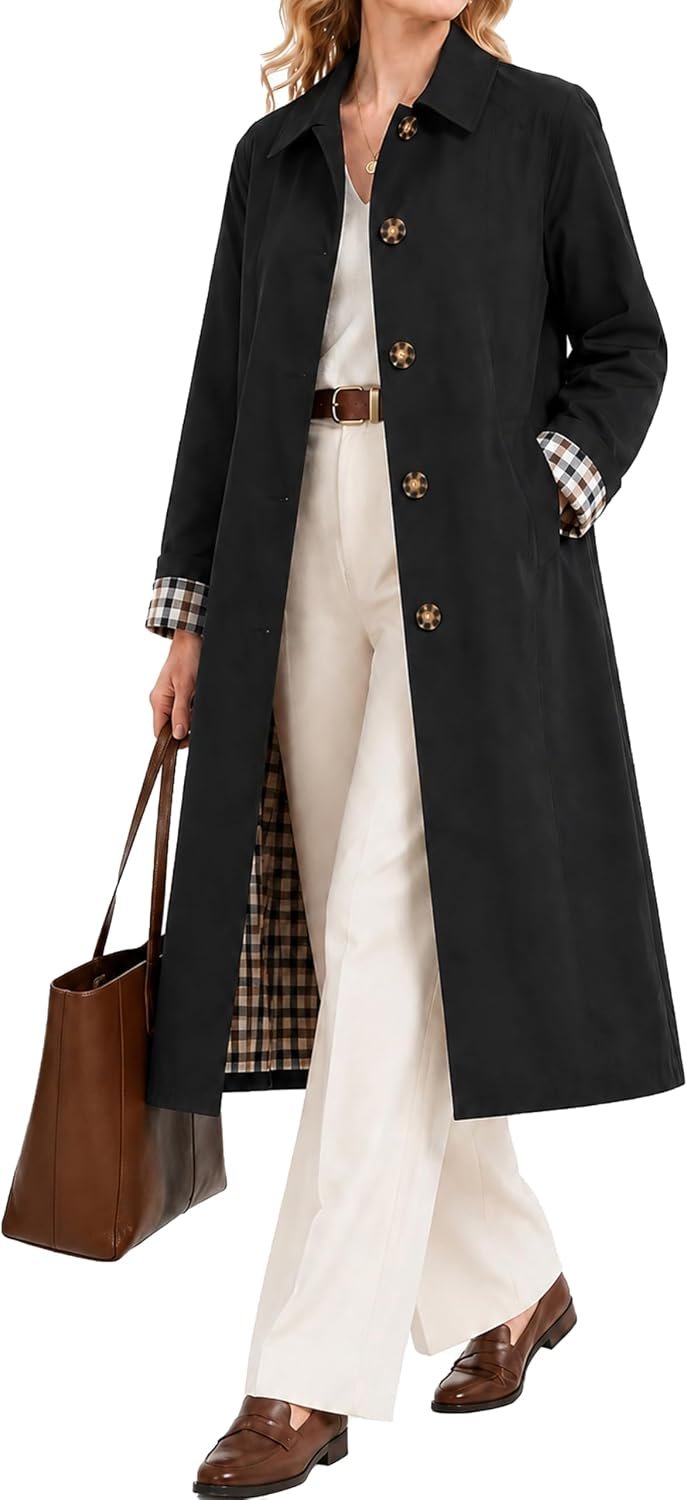 Orolay CHIIONE Women Trench Coat Single Breasted Classic Long Rain Coat