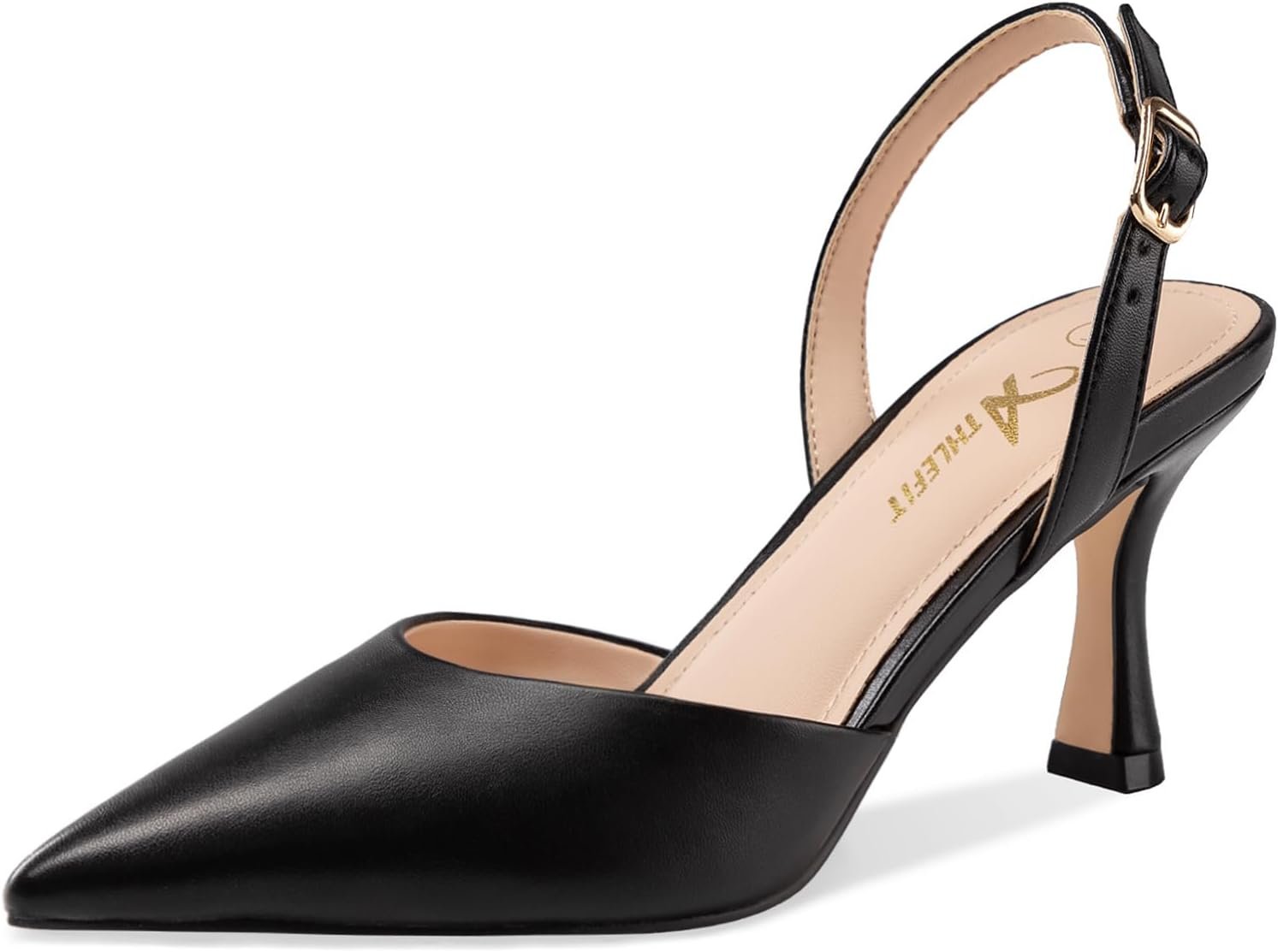 Athlefit Women’s Kitten Heels Closed Toe Pumps Shoes