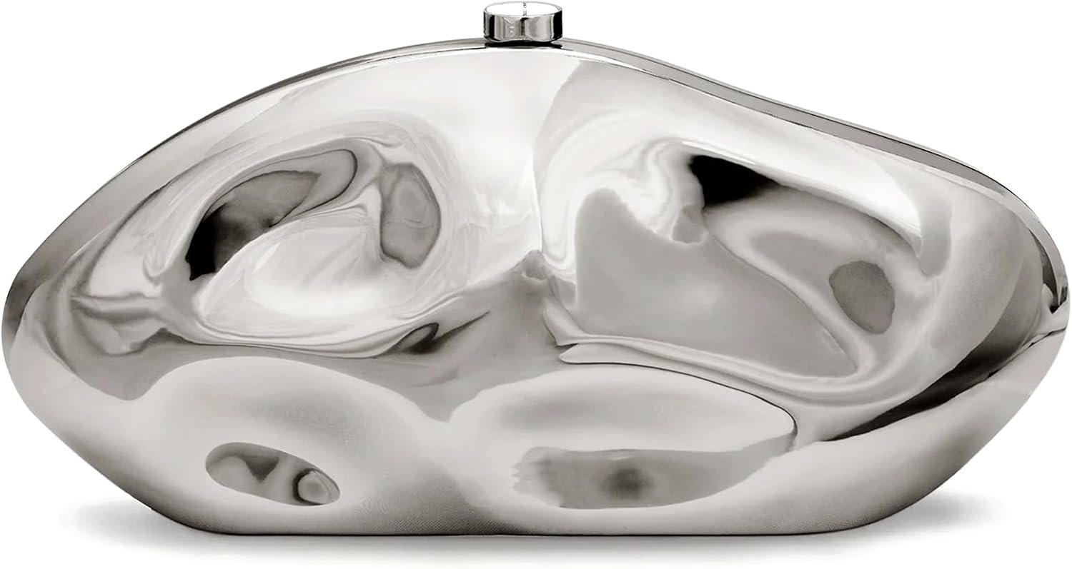 Acrylic Clutch Purse for Women Evening Bag, Irregular Shell Acrylic Purse Box Clutch with Chain for Party Wedding Prom