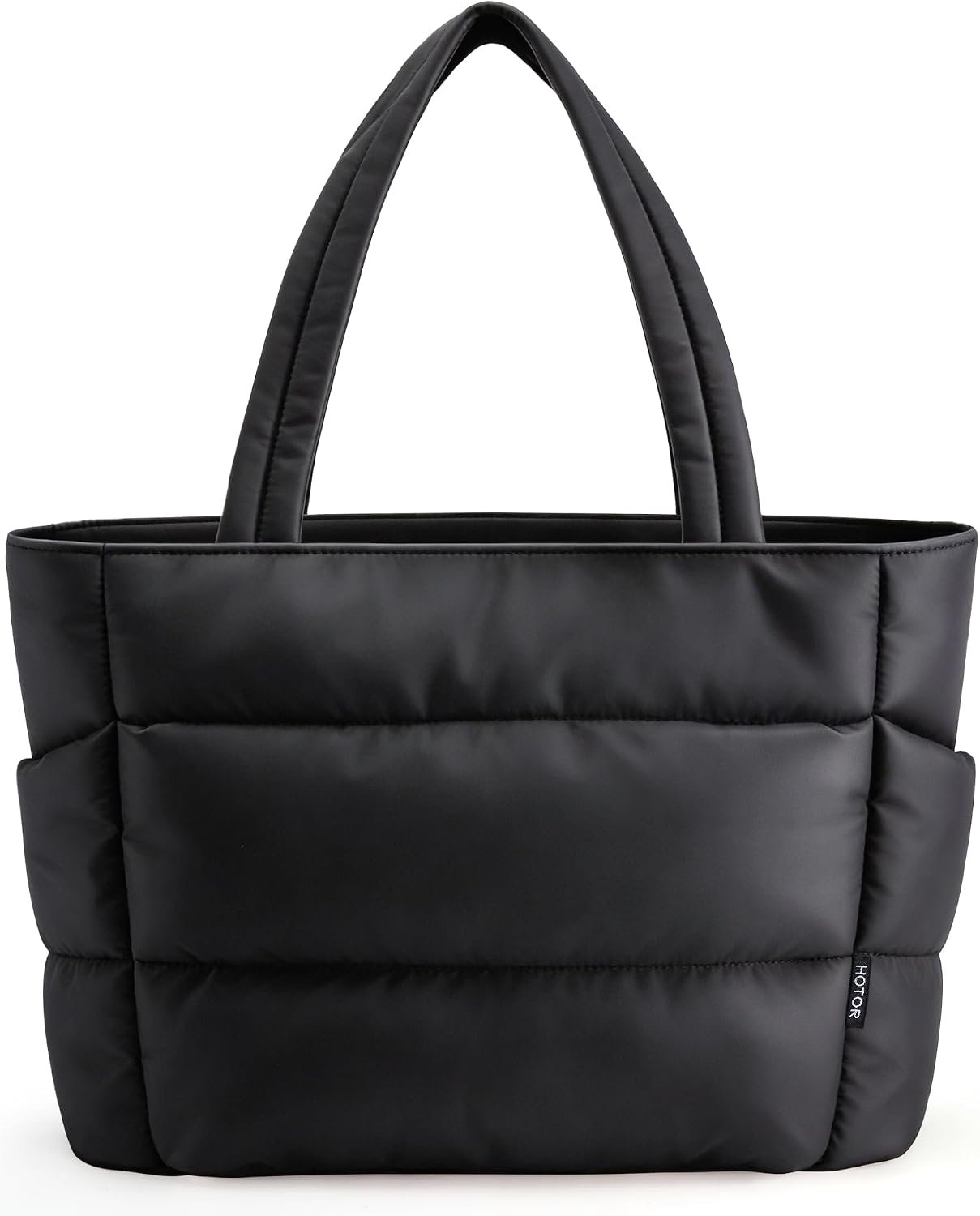 HOTOR Puffer Tote Bag for Women, Multi-Pocket, Zippered