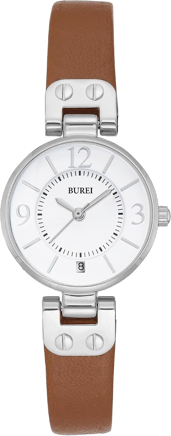 BUREI Women’s Quartz Watch,25mm Small Elegant Dial with Leather Strap,Minimalist Lightweight Casual Dress Watch for Women,Mothers Day Gifts for Mom