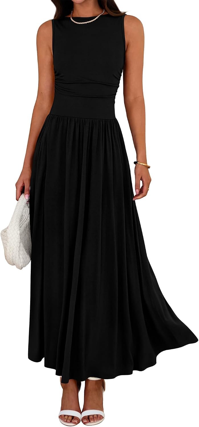 BTFBM Summer Maxi Dresses for Women Sleeveless Casual Dress
