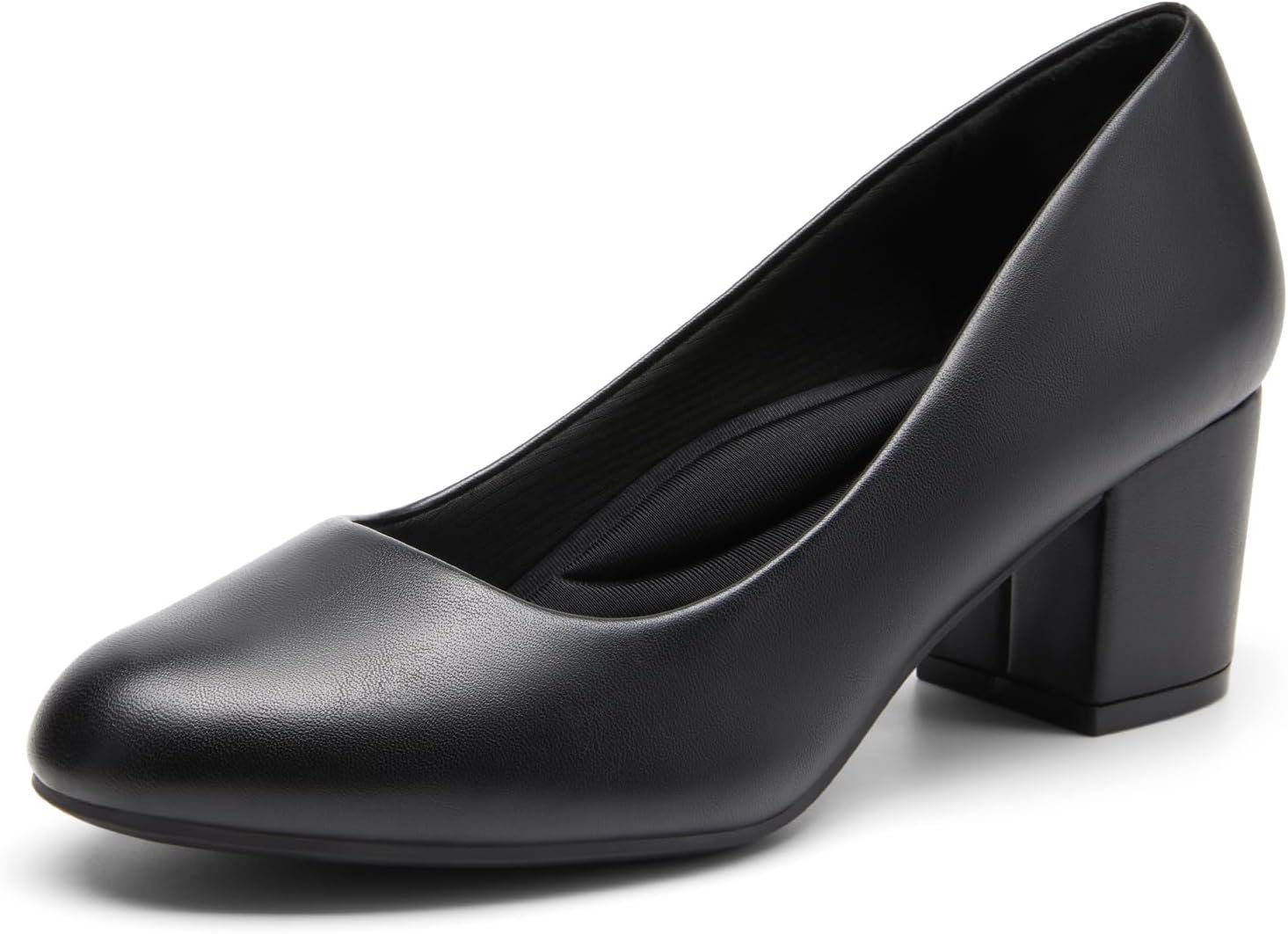 DREAM PAIRS Women’s Block Heel Pumps Round Toe Dress Shoes | Round toe chunky heel pumps with a 3D cushioned insole and non-slip outsole for commuting, parties and everyday wear