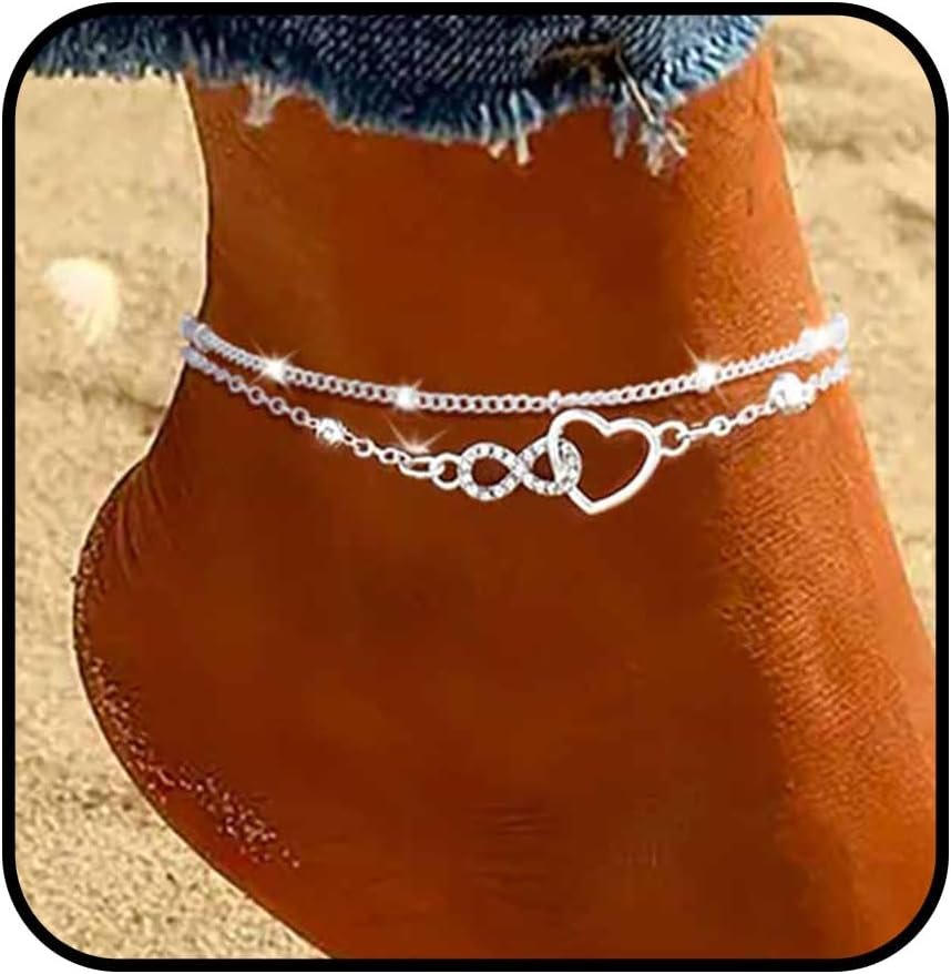 Yalice 925 Sterling Silver Ankle Bracelets for Women Dainty 14K Gold Plated Anklets Set Shiny Waterproof Ankle Chain Cross Beach Foot Jewelry Gifts