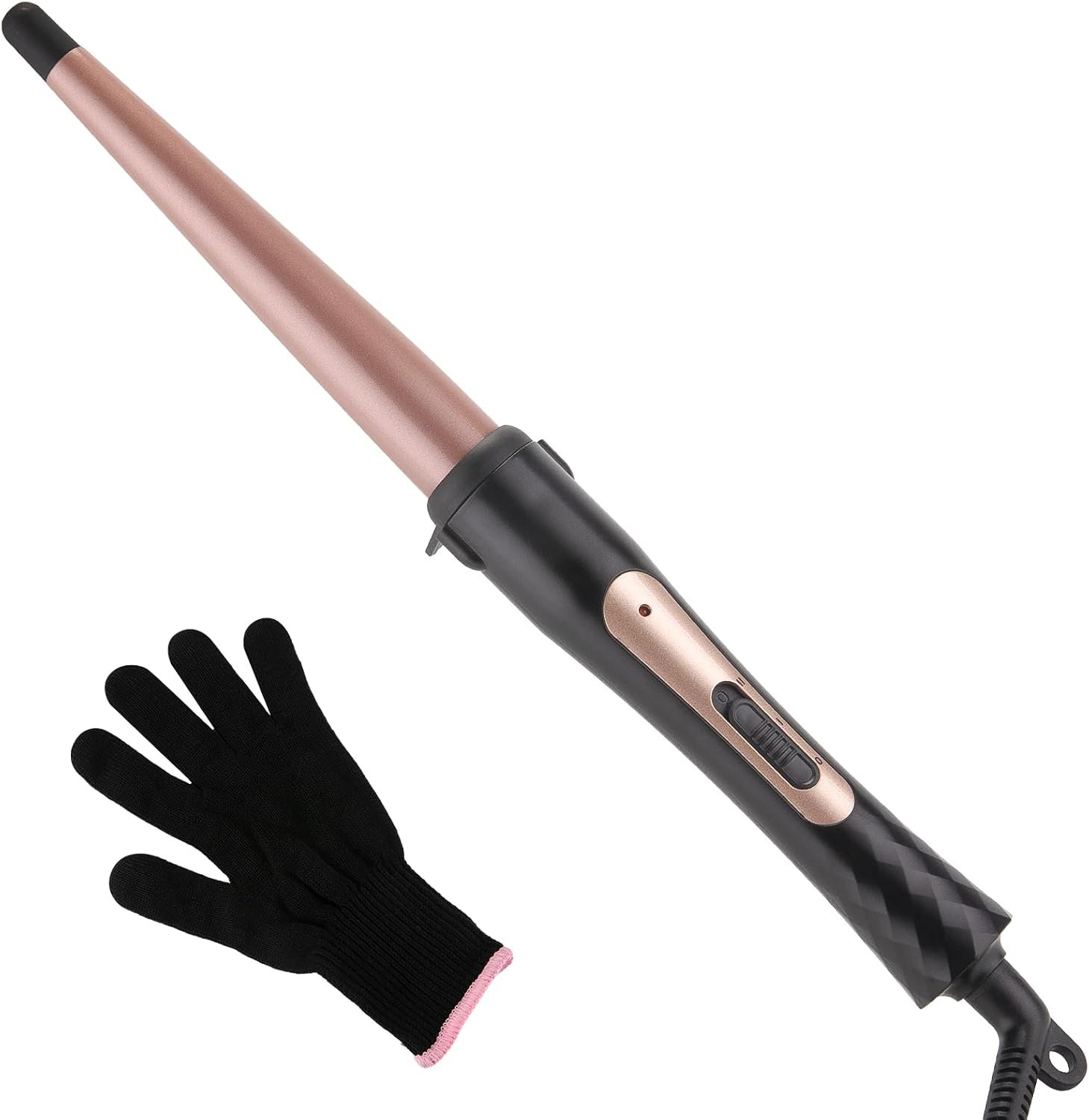 1/2 Inch to 1 Inch Tapered Curling Wand for Short, Medium & Long Hair