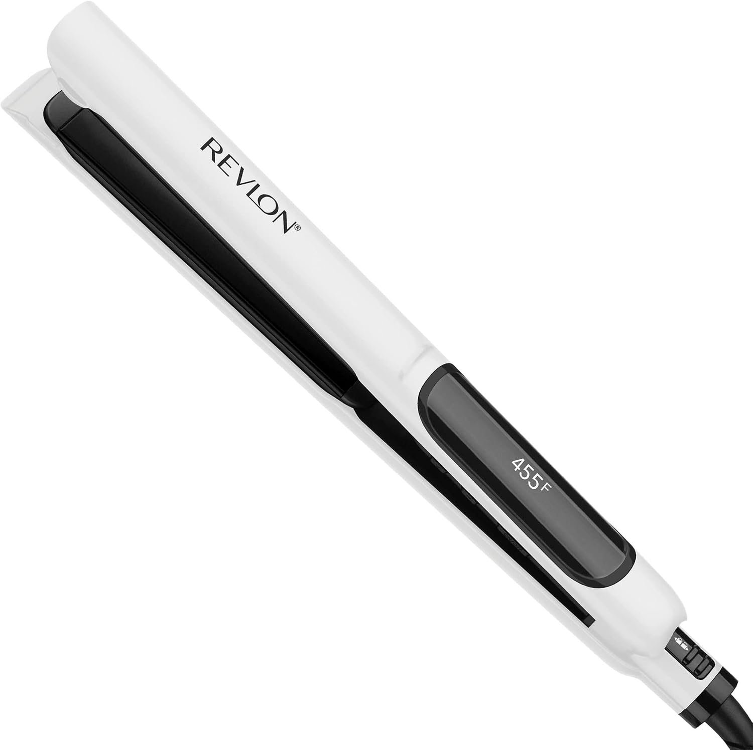 REVLON Crystal C + Ceramic Digital Hair Flat Iron, 1″ Plates | Ceramic and Crystal Tourmaline Technology for Long-Lasting Shine and Less Frizz, Fast Heat Up, 30 Heat Settings