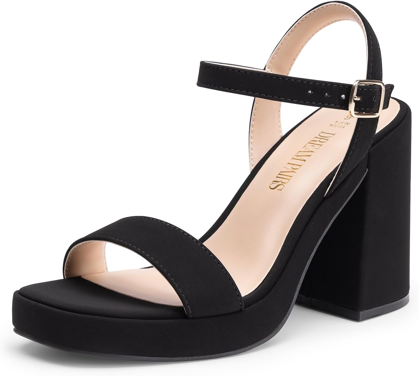 DREAM PAIRS Heels for Women Block Chunky Platform Sandal | Fashion Comfortable Open Toe Ankle Strap High Heels,Suitable for Wedding Daily Party Evening Prom Dance Dress Sandals Shoes